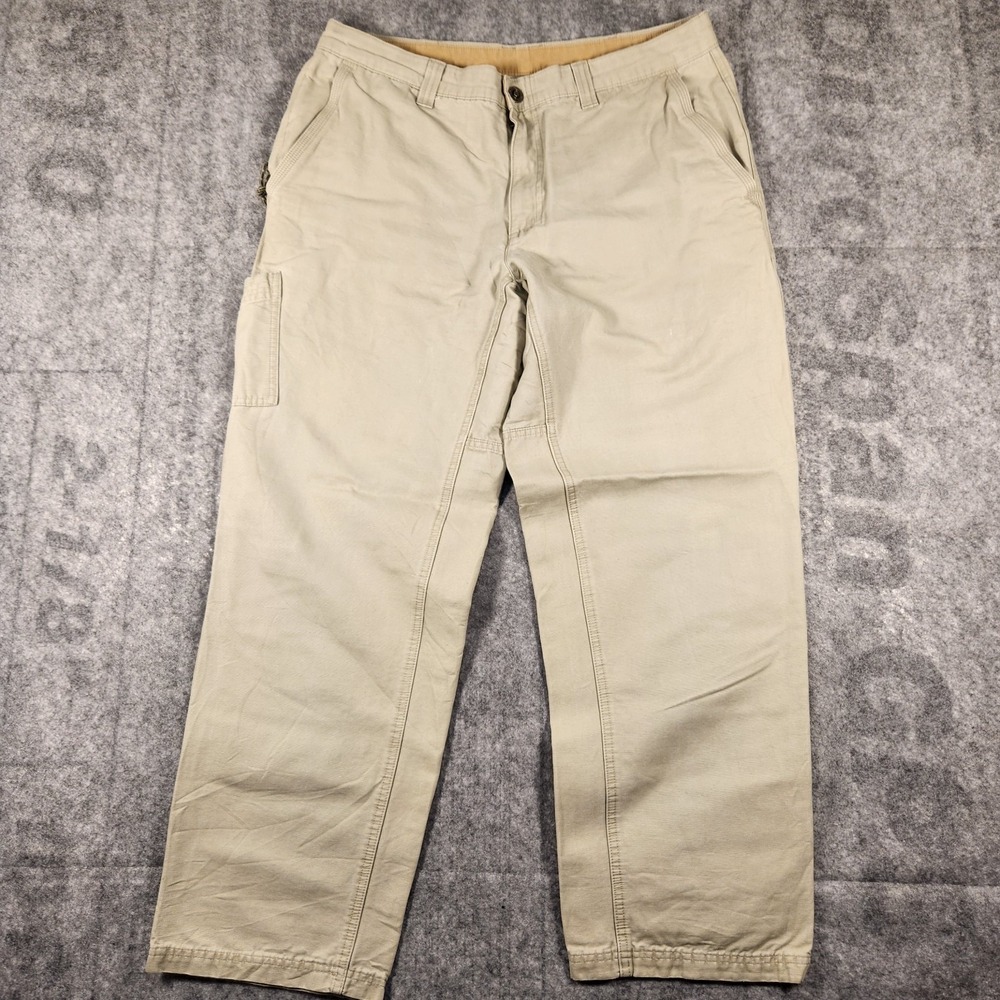 Columbia Pants Men's 36x29 Roc Lander Canvas Cargo Utility‎ AM8431 Beige